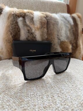 Celine Black Oversized Shield Sunglasses